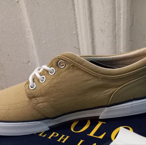 Polo Ralph Lauren Mens Faxon Low - Sk-VLC. Beige washed Canvas. - Picture 3 of 4